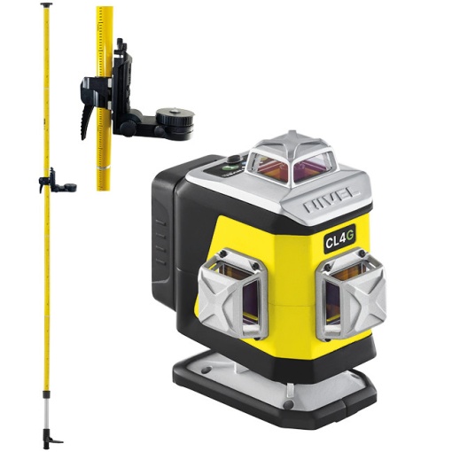 Nivela laser verde in cruce Nivel System CL4G Set cu tijă de ancorare LP36