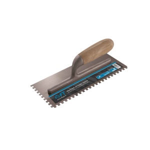 Gletiera cu dinti si maner din lemn 12x28 cm, 6x6 mm