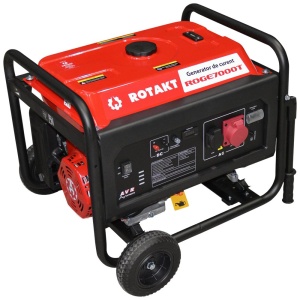 Generator De Curent Pe Benzină Rotakt ROGE7000T 6.8 kW, Trifazic, AVR, Voltmetru, Ieșire De 12V, Consum 3,12 l/h - Img 1