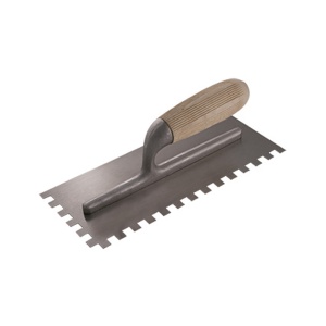 Gletiera cu dinti si maner din lemn 12x28 cm