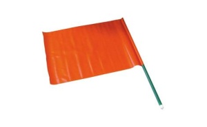 Steag de semnalizare rosu fluorescent cu maner