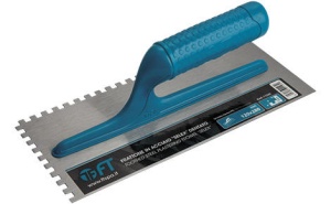 Gletiera din otel cu maner PVC 28x12 cm, dinti 6x6 mm