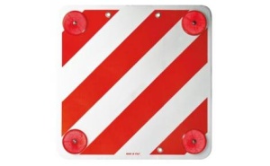 Panou semnalizator 50x50 cm alb/rosu