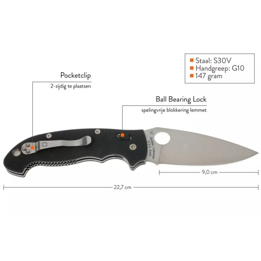 Briceag Manix™ 2 XL G-10 negru, Spyderco