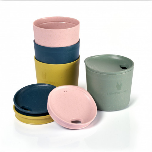 Set 4 cani mici cu capac MyCup´n Lid Short BIO, LIGHT MY FIRE