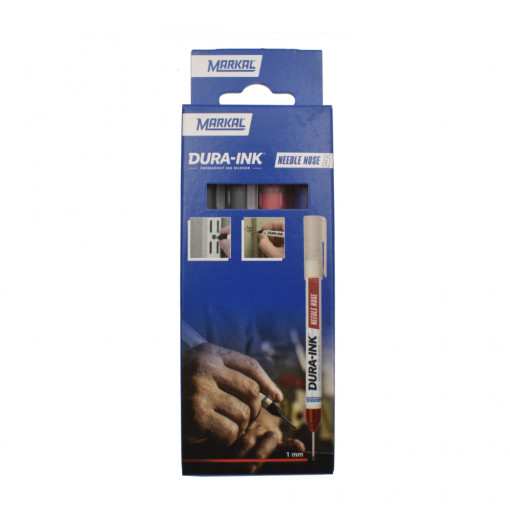 Set 4 markere Dura Ink 5 - negru, roșu și albastru, Markal