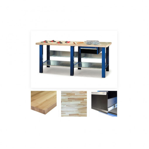 2000-15 Banc de lucru 2000 mm cu blat din lemn de fag multistrat