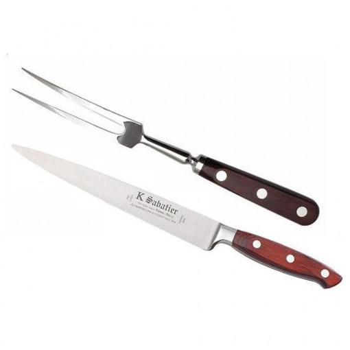 2500TLDFOURCHC Set cutit si furculita curbata, lungime 20cm, Sabatier Elegance