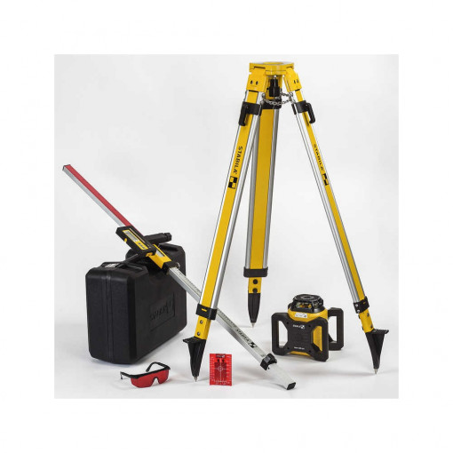 Set cu nivelă laser rotativ, trepied și riglă de 2,4 m, Stabila