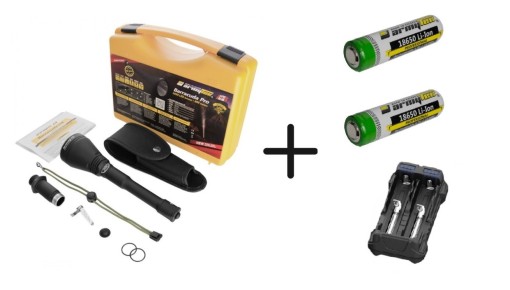 SB21 Set lanterna Armytek Barracuda Pro - Warm cu acumulatori Armytek 18650 Li-Ion 3200 mAh, cu protectie si incarcator, Armytek