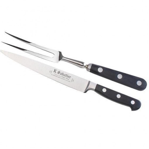 9000TLDFOURCHC Set cutit si furculita curbata- cutie cadou, lungime 20cm, Sabatier Bellevue