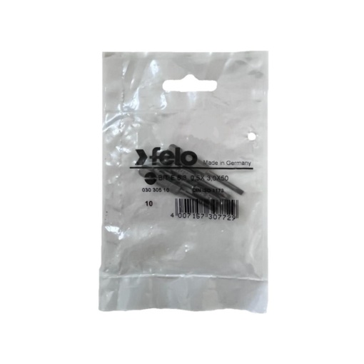 Set 10 biti Felo, seria Industrial profil Drept, E6.3, 3.0x0.5mm, 50mm