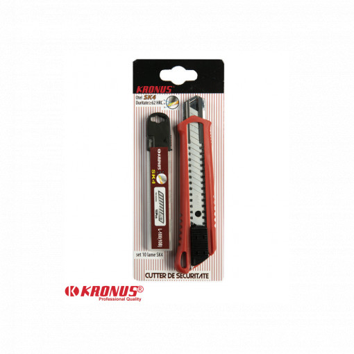 7556/2AS Cutter 18 mm + Set 10 lame schimb SK4, KRONUS