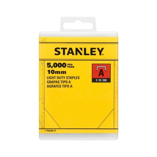 Stanley 1-TRA206-5T, capse pentru aplicatii uzuale, 10mm, 5000 buc tip A 5/53/530, blister