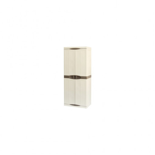 Dulap utilitar plastic 2 usi, Evolution 700x470x1780 mm, cu 4 polite si spatiu pentru unelte inalte