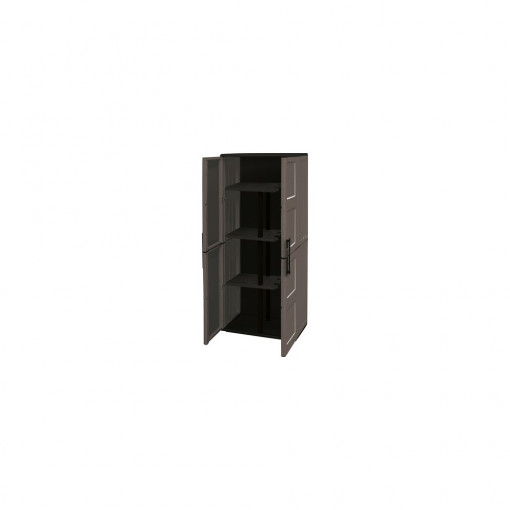 Dulap utilitar plastic 2 uși, Free 680x370x1630 mm, cu 3 polițe și stlp pe mijloc