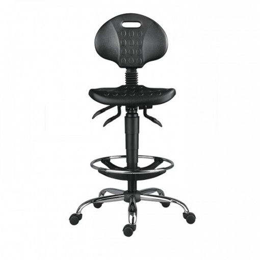 Scaun profesional 1290 PU ASYN cu inaltator si baza cromata