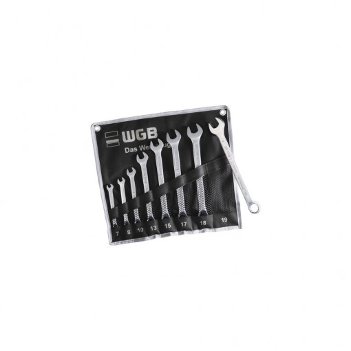 Set chei combinate fixă-inelară WGB 7-19 mm, 8 piese, crom-vanadiu, Ius Brasov