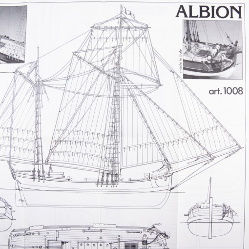 1008 Planuri constructie navomodel Amati Albion, vas comercial inarmat