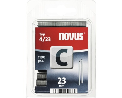Capse zincate Novus C23x6,1 mm pentru capsator pneumatic, pachet 1100 bucăți