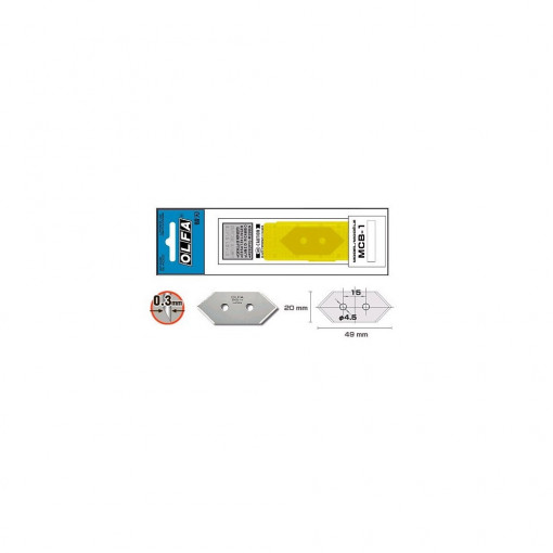 MCB-1 Set 5 lame cutter passepartout, Olfa