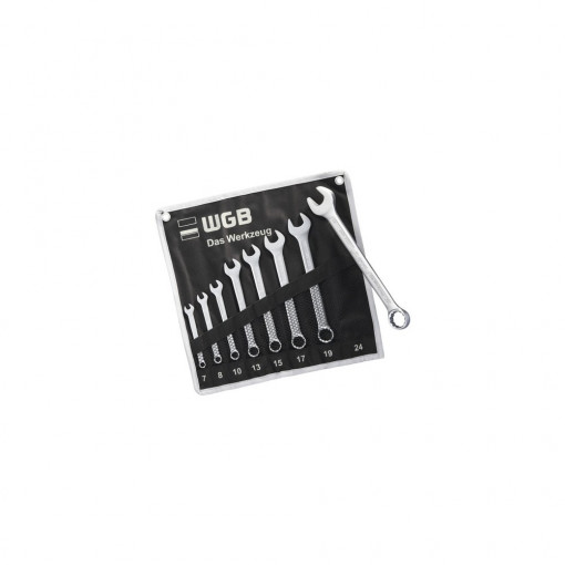 Set chei combinate fixă-inelară WGB 7-24 mm, 8 piese, crom-vanadiu