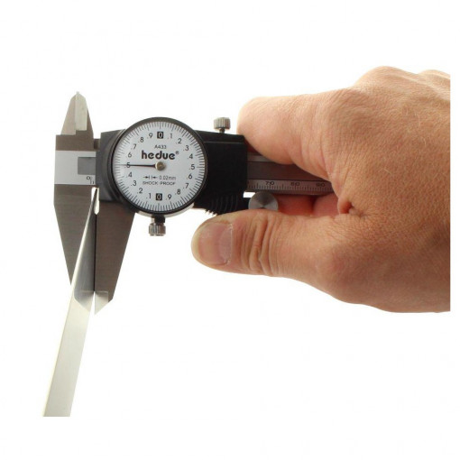 Subler din otel inoxidabil cu ceas comparator 200 mm
