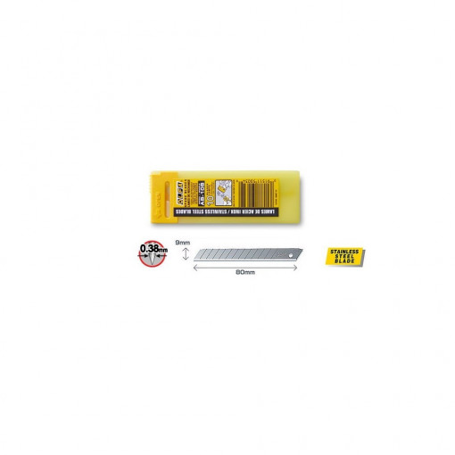 AB-10S Set 10 lame inox segmentate 9 mm, Olfa