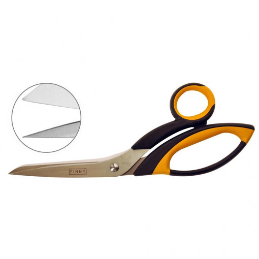 Foarfeca 20cm pt kevlar / fibra de carbon / compozite Kretzer dreapta cu ambele falci serate.