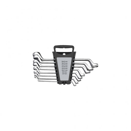 Set chei inelare cu cot duble 6-22 mm, 8 piese, crom-vanadiu