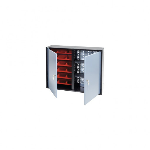 Dulap suspendat 800x600x190 mm, cu 2 usi, 2 polite si 18 casete