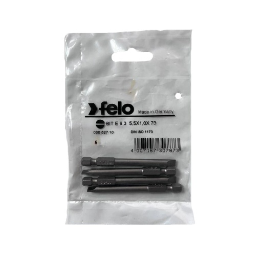 Set 5 biti Felo, seria Industrial profil Drept, E6.3, 5.5x1.0mm, 73mm