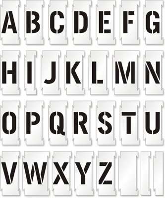 Set sabloane vopsire litere mari A-Z, 5-30 cm inaltime caracter.