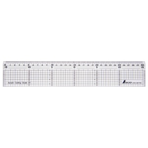 77085 Rigla acrilica cu margine din otel 30 cm, Shinwa