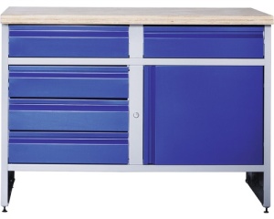 Banc de lucru industrial 1180 mm cu 1 usa si 5 sertare
