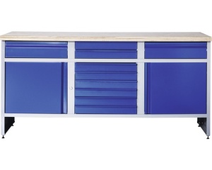 Banc de lucru industrial 1180 mm cu 2 usi si 10 sertare