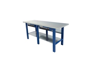 Banc de lucru metalic Werkmeister 2000-21, 2000 mm, 2 sertare cu cheie