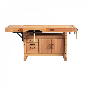 Banc de lucru pentru tamplarie PROFI Elite 1500 + platforma de fixare +dulap SM03, Sjobergs - Img 1