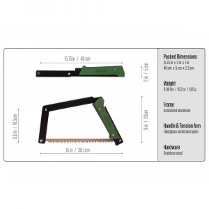 BOREAL15.1 Fierastrau bushcraft pliabil,38cm lungime, cu teaca, Agawa - Img 2