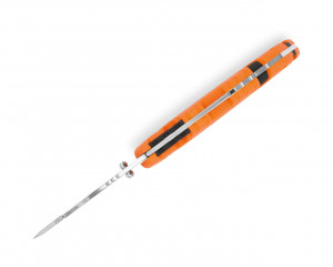 Briceag de vanatoare Buck Pursuit Pro Large 0660ORG-B cu carlig, otel S35VN, maner Versaflex portocaliu, Lockback - Img 3