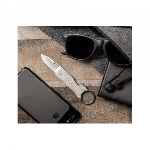 Cutit breloc SOG KeyTron KT1001-CP, lama 5Cr15MoV, Lockback, desfacator sticle integrat, EDC Keychain Knife - Img 11