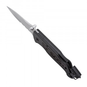 Cutit de salvare SOG Escape Bead Blasted FF24-CP, lama 9Cr18MoV, Lockback, cutter centura, spargator geam, Rescue Knife - Img 6