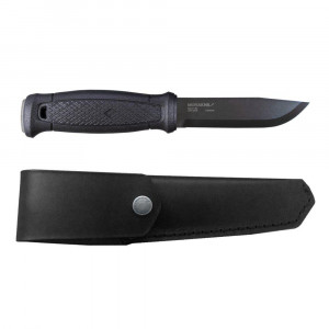 Cutit Full-Tang Morakniv Garberg CARBON, Teaca piele si maner Polimer negru, pentru Bushcraft si Outdoor
