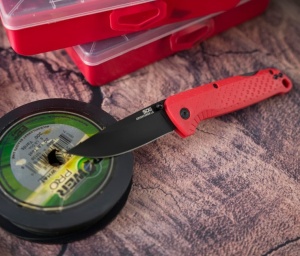 Cutit pliabil SOG Adventurer LB Red Black 13-11-07-43, lama Drop Point 5Cr15MoV Satin, Lockback, maner GRN Red & Black, EDC Outdoor - Img 10