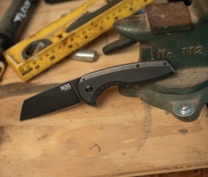 Cutit pliabil SOG Aegis FLK 2.0 Wharncliffe, lama CRYO D2, AT-XR Lock, maner GRN Forest Moss - Img 6