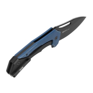 Cutit pliabil SOG Bulwark FL Blue, lama CRYO D2 Clip Point, Frame Lock, maner G10 albastru - Img 2