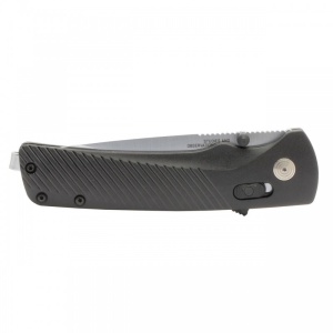 Cutit pliabil SOG Flash AT Satin Black Serrated 11-18-15-41, lama Drop Point CRYO D2 partial zimtata, deschidere asistata, AT-XR Lock, maner GRN negru, EDC Premium - Img 6
