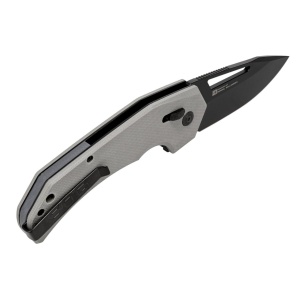 Cutit pliabil SOG Prohen XR Gray Black 12-25-03-57, lama Drop Point CRYO D2 Stonewashed, XR Lock, deschidere Flipper, maner G10 Gray & Black, EDC Tactical - Img 4