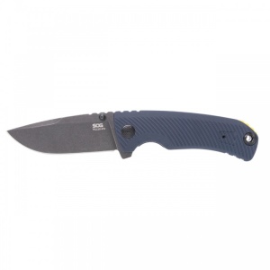 Cutit pliabil SOG Tellus ATK Squid Ink Yellow 11-06-03-43, lama Clip Point CRYO 440C, ATK Lock, maner GRN galben, EDC Outdoor - Img 6