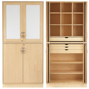 Dulap de depozitare cu usi de tabla/mesteacan CABINET 1, Sjobergs - Img 1